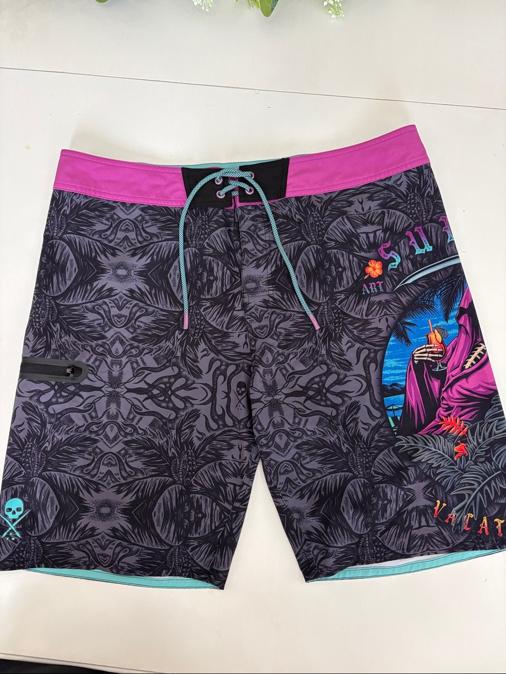 Men's Sullen Purple Patterned Swim Trunks